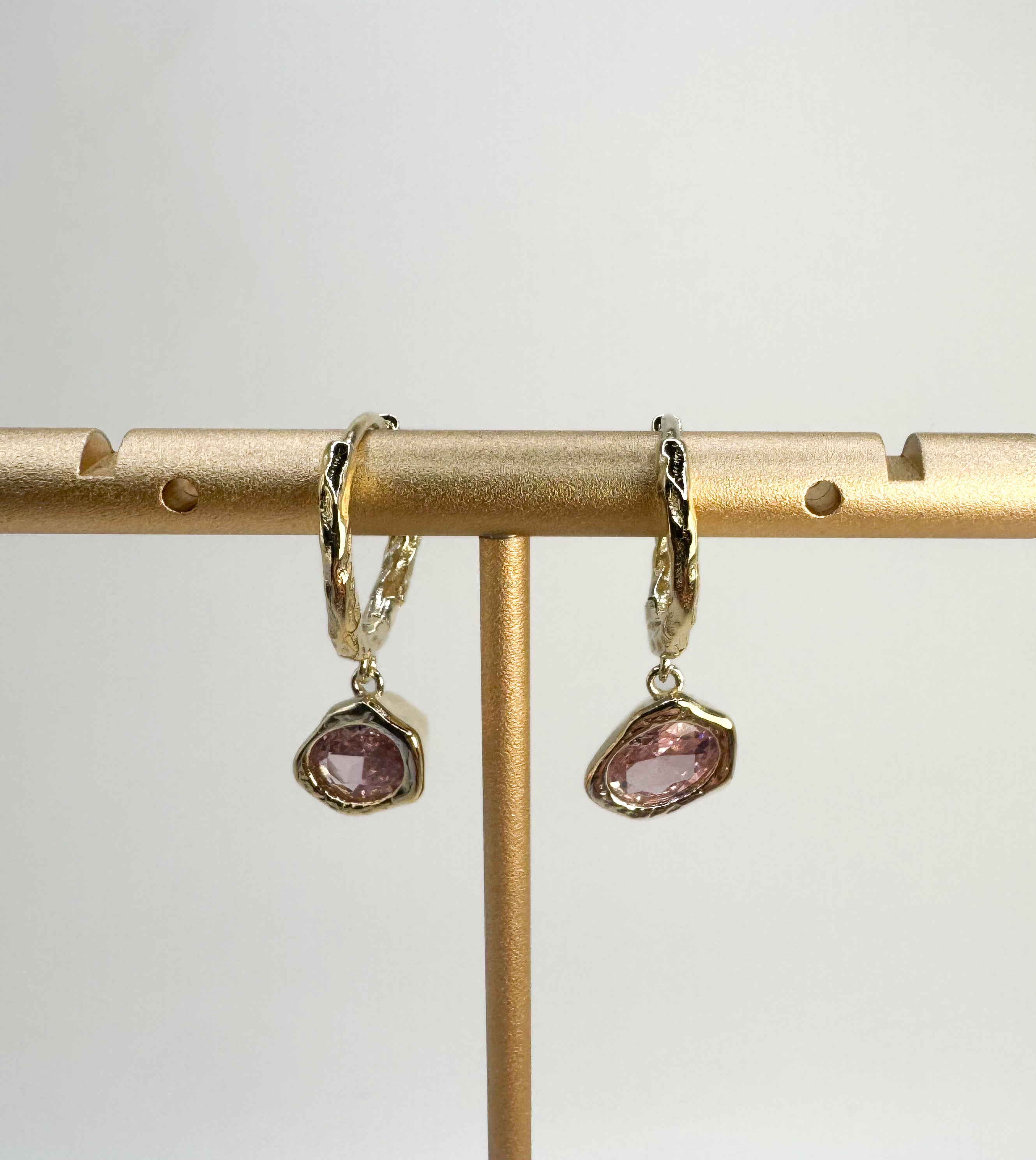 Lava Glacier Earrings- Pink with 18K Goldplating