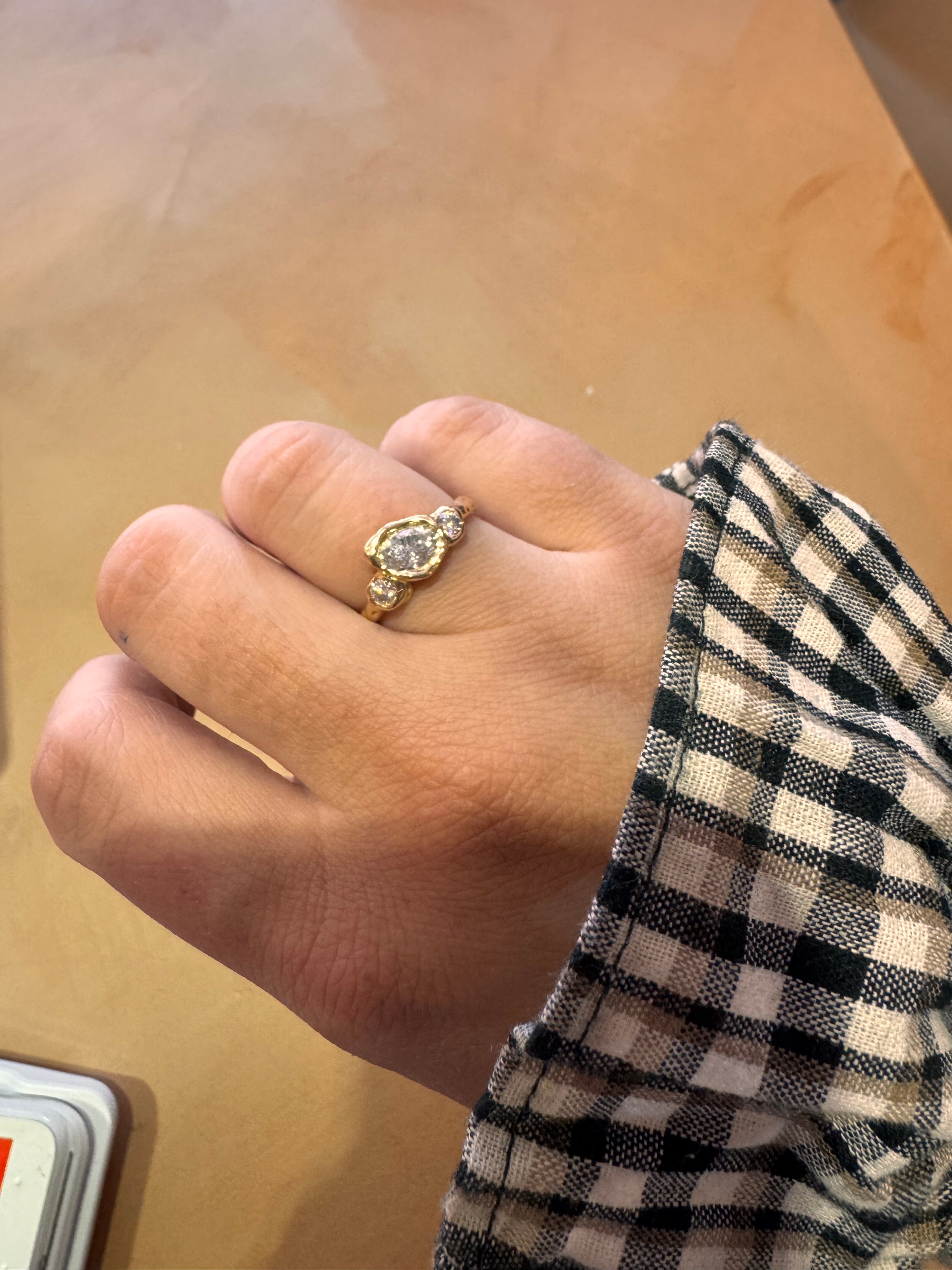 Preorder - Lava Glacier ring in 14K gold & Moissanite stones