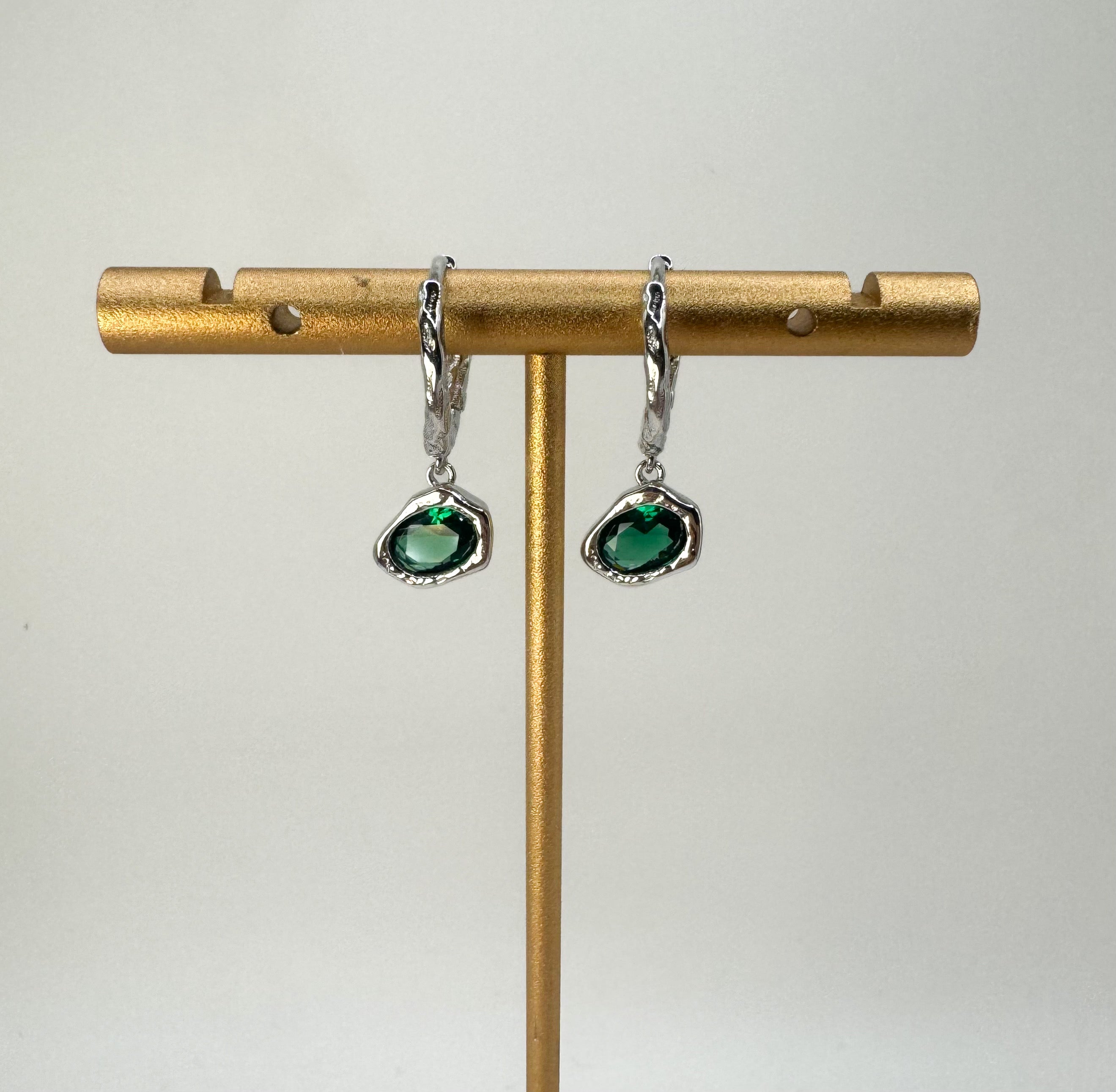 Lava Glacier Earrings- Green