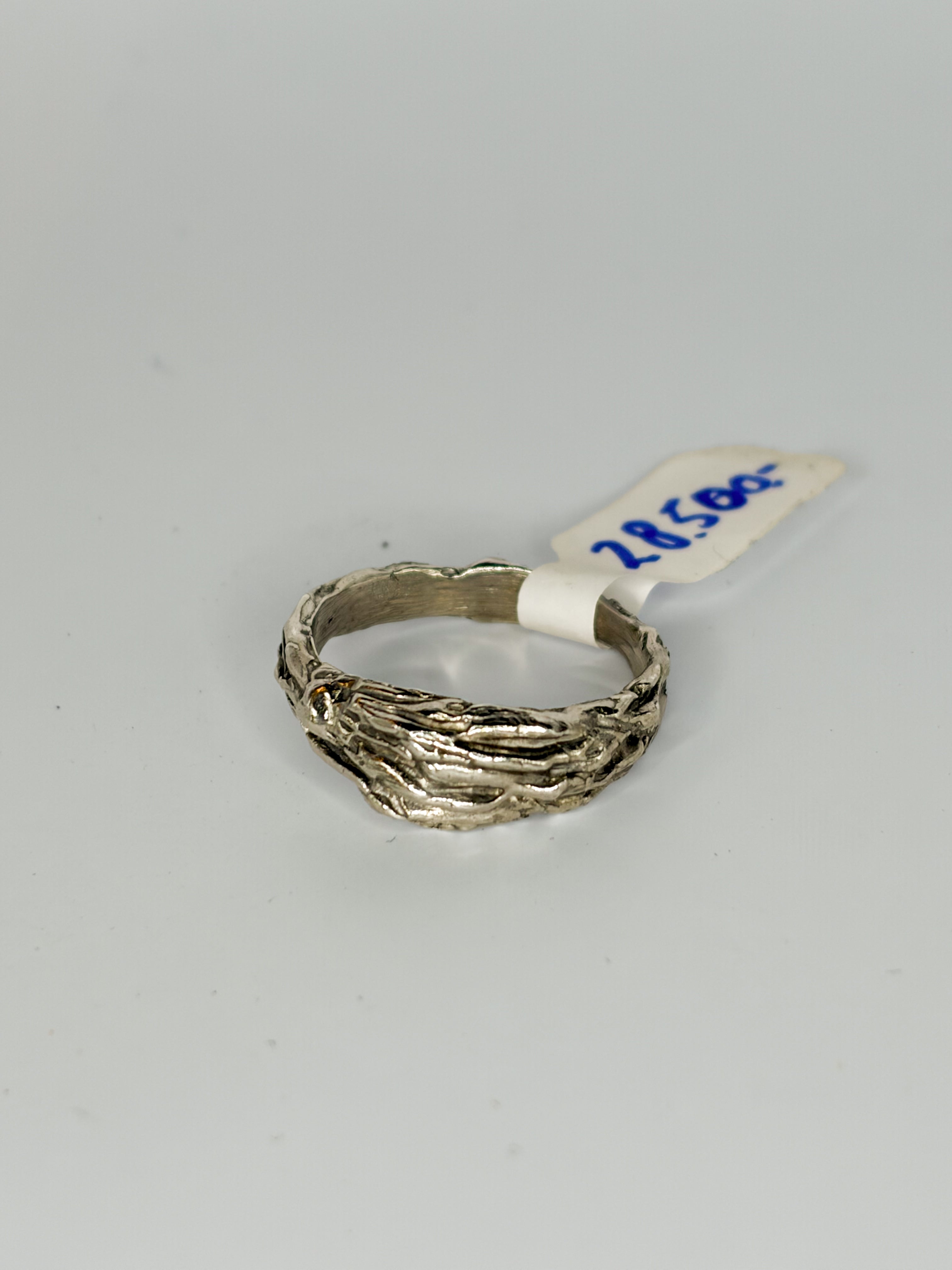 One of a kind ring in recycled 925 silver with rhodium plating, size 6.5 US / 53mm