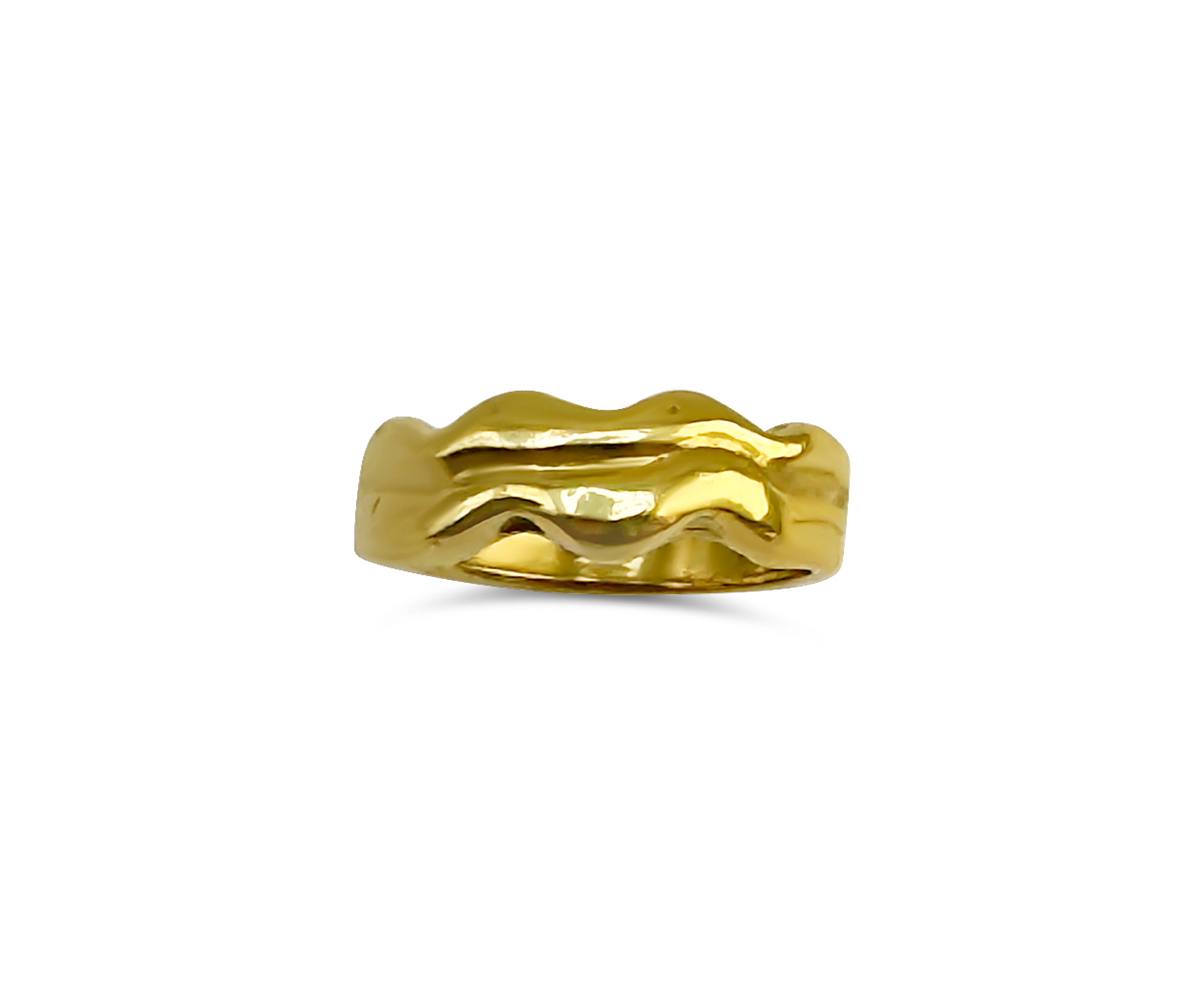 Flow ring w. 18K goldplating