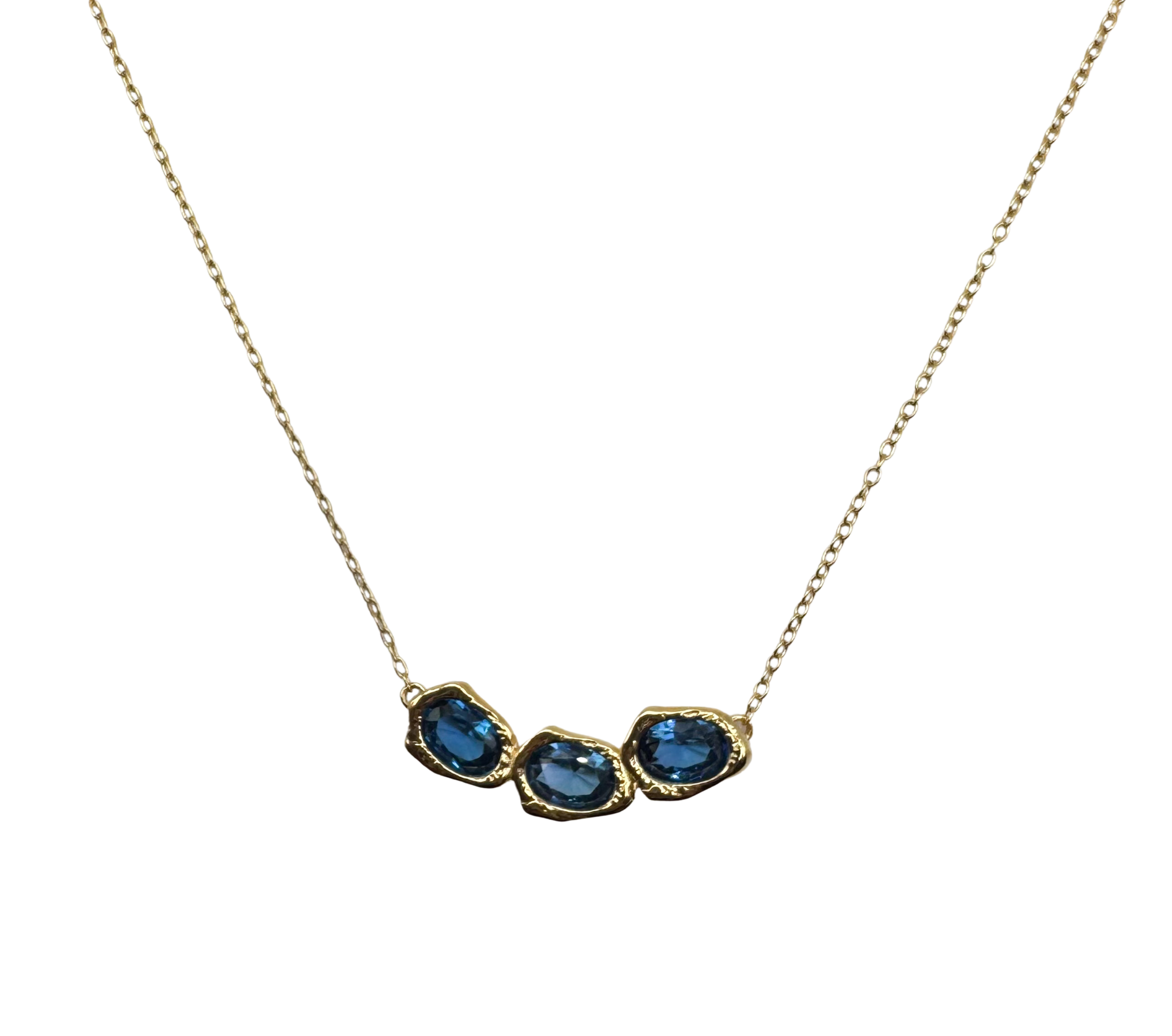 Lava Glacier Necklace - Blue with 18K goldplating