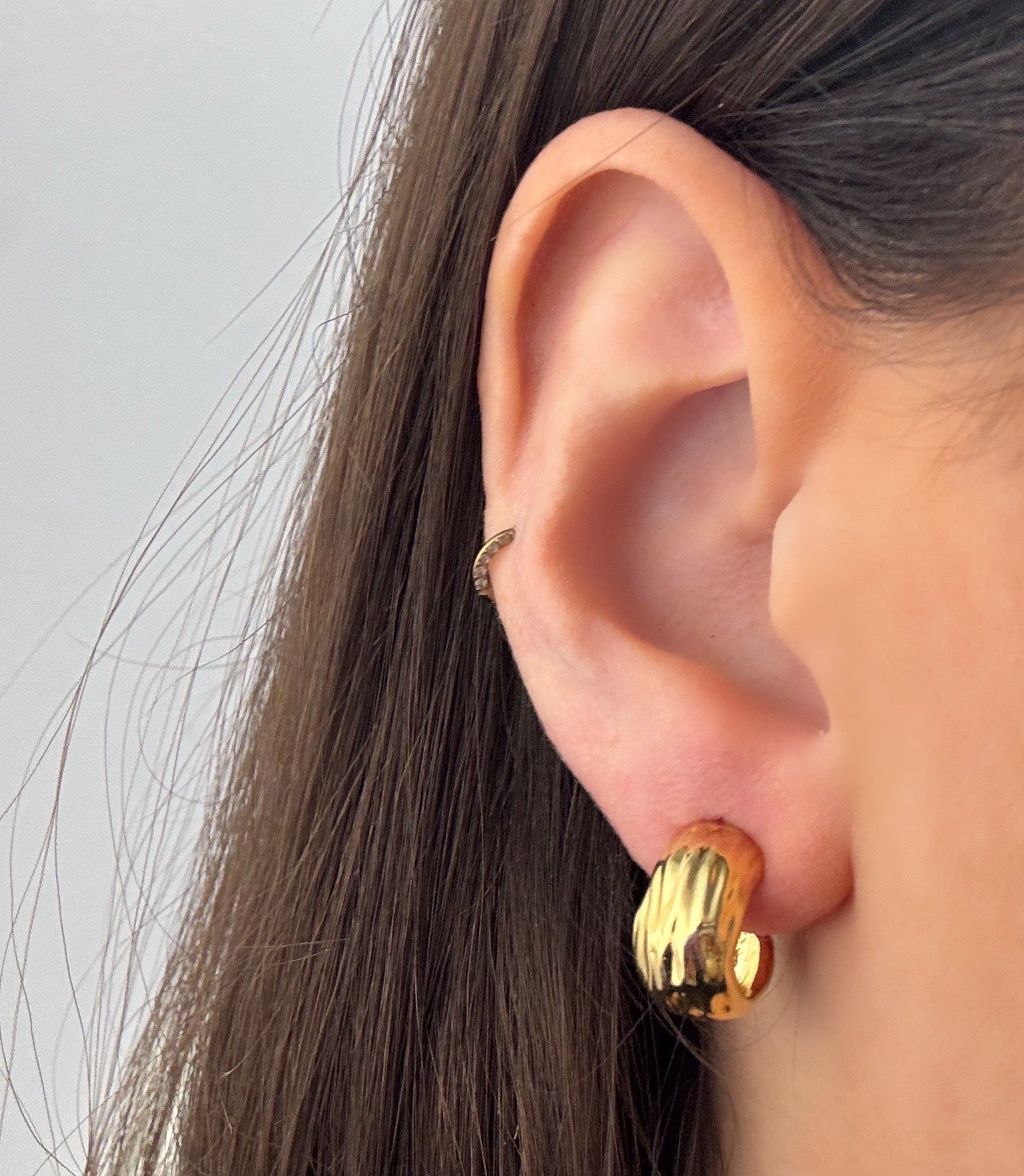 Hlíf mini earrings w. 18K goldplating