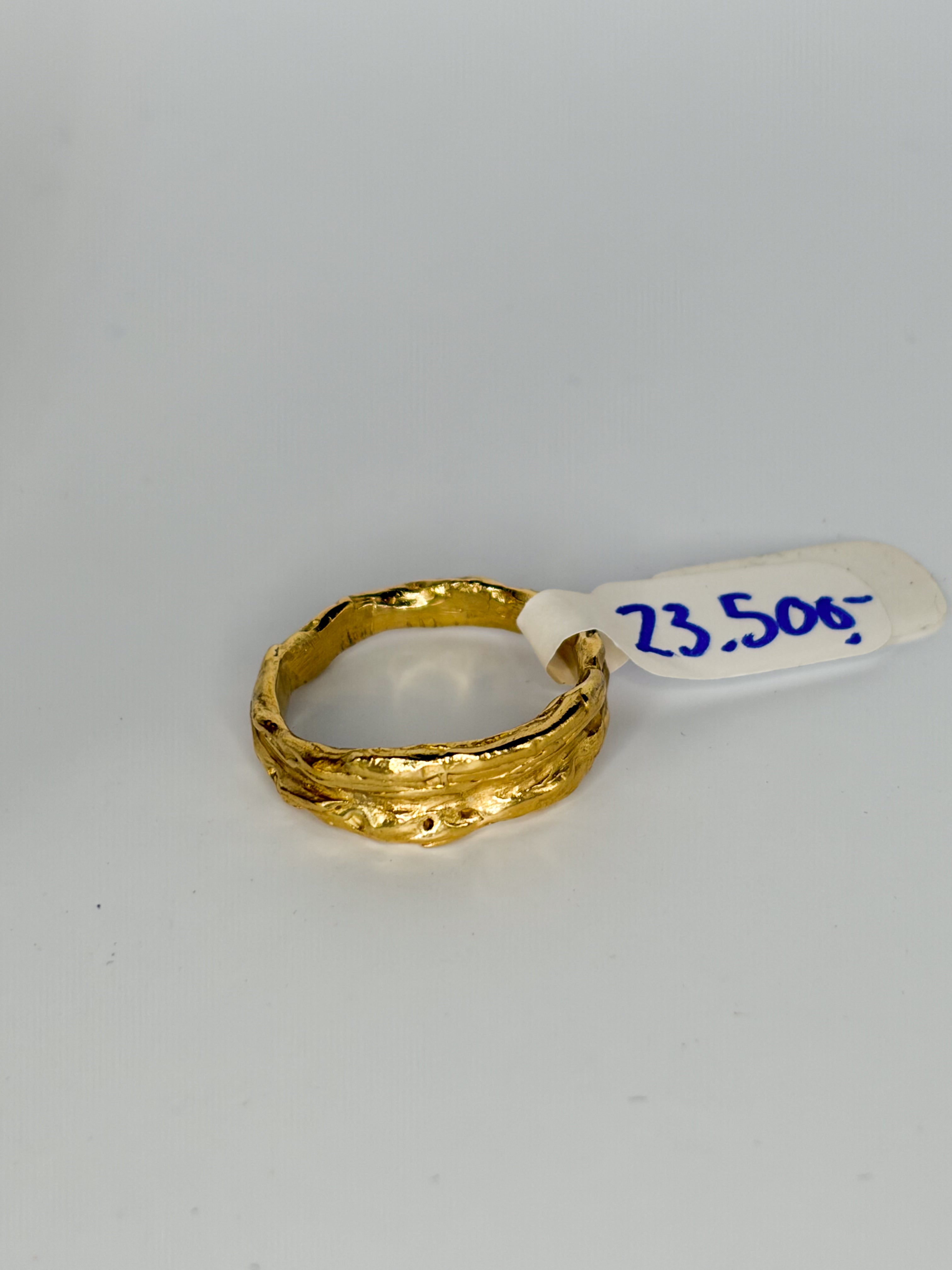 One of a kind ring in recycled 925 silver with 18K gold vermeil plating, size 6 US / 52mm