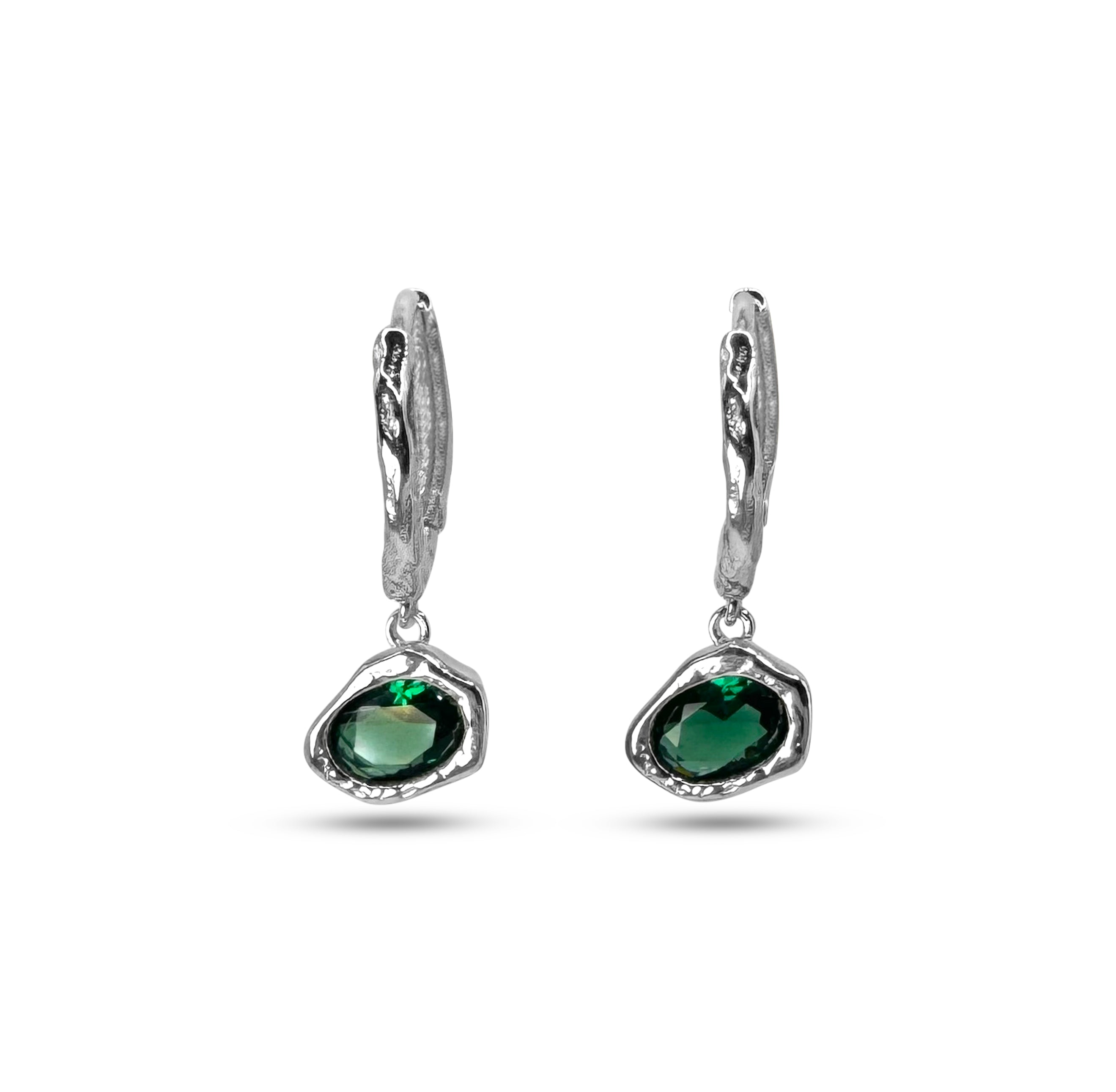 Lava Glacier Earrings- Green